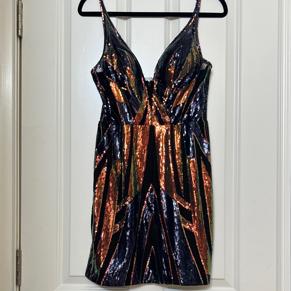 Sequin Party Dress - Multi-Colored